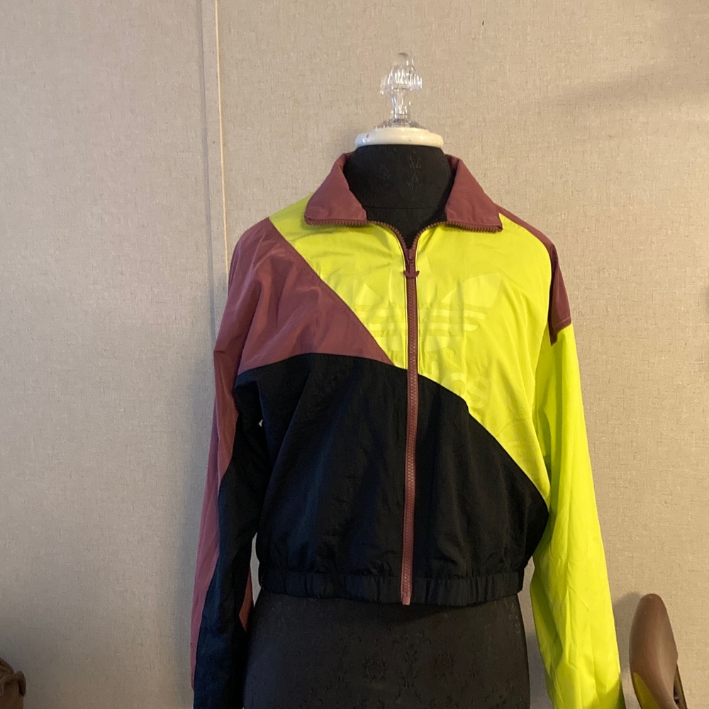 Adidas Black, Yellow, and Maroon Track Jacket